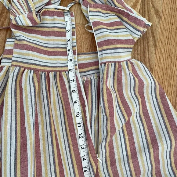 SHEIN VCAY Cutout Detail Striped Ruffle Hem Halter Dress Multicolor Size XS - Picture 12 of 12